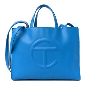 telfar medium shopping bag cyan